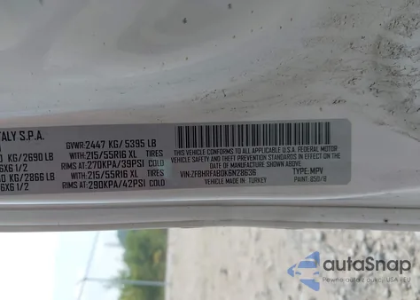 2019 Ram Promaster City Tradesman z USA, uszkodzony, nr VIN ZFBHRFAB0K6N28636